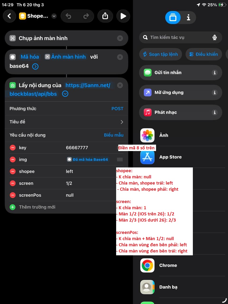 Ảnh hướng dẫn tạo shortcut iPhone cho Block Blast